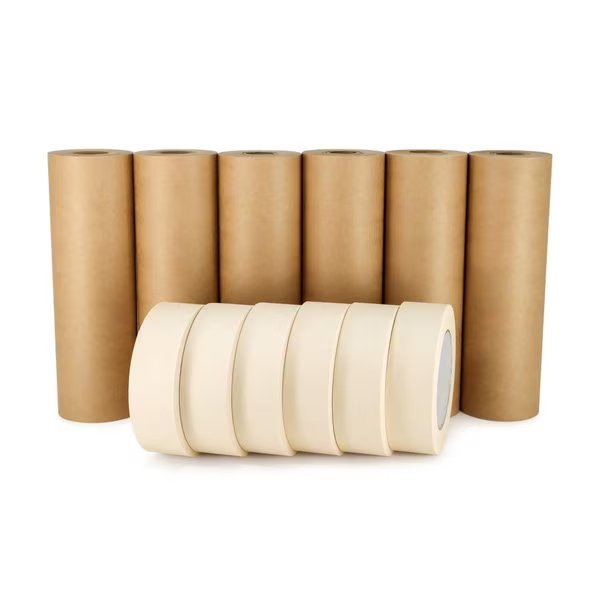 9in x 60 yd Masking Paper and 1 1/2in x 60 yd GP Masking Tape, for Covering, 6PK, Idl Packaging, Mfr#: 6x GPH-9, 4457-112